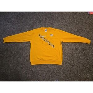 Nashville Predators NHL Yellow Crewneck Sweater. Mens Size Large